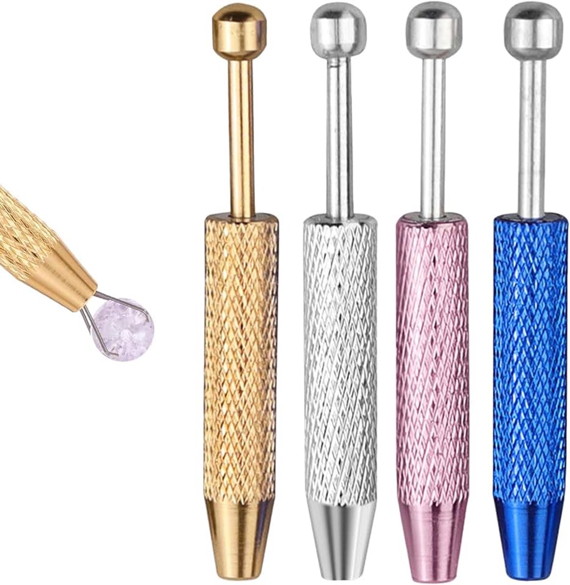 Bal opdraaier ,4 stuks piercing tang voor ballen kogelhouder piercings met 4 klauwen roestvrij staal pick-up gereedschap voor diamanten, sieraden, parels, microchip