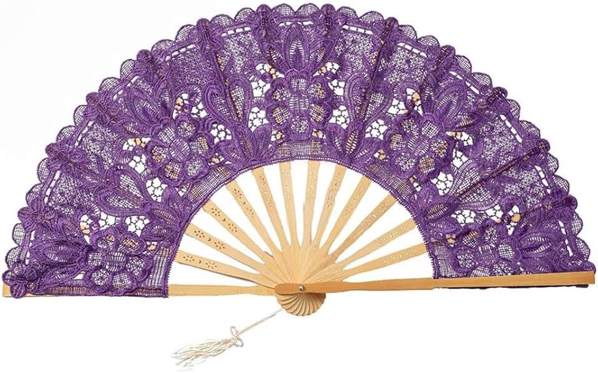 Handwaaier, kant waaiers, bruiloftswaaiers, vouwwaaiers, kant waaiers, danswaaiers, bruidswaaier, inklapbare waaiers, decoratieve waaiers, vintage kant bamboe handwaaier voor cadeau, bruiloft