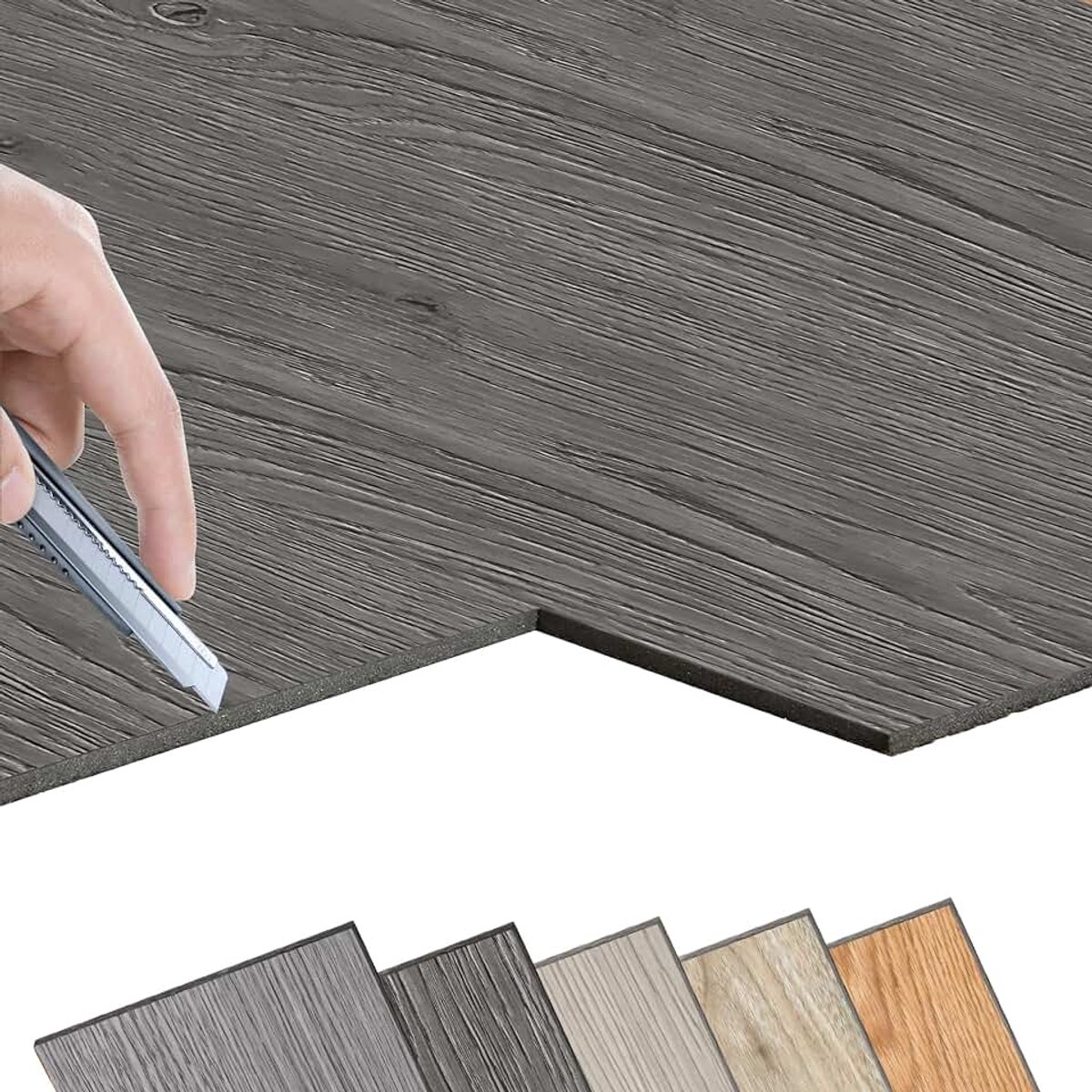 PVC-vloerbedekking, vinylvloer, zelfklevend, 2,5 m² plaktegels, vloertegels, houtlook, vinyl tegels, vloer, Venylvloerbedekking, klik voor keuken, badkamer en woonkamer, 18 stuks, 1817-9
