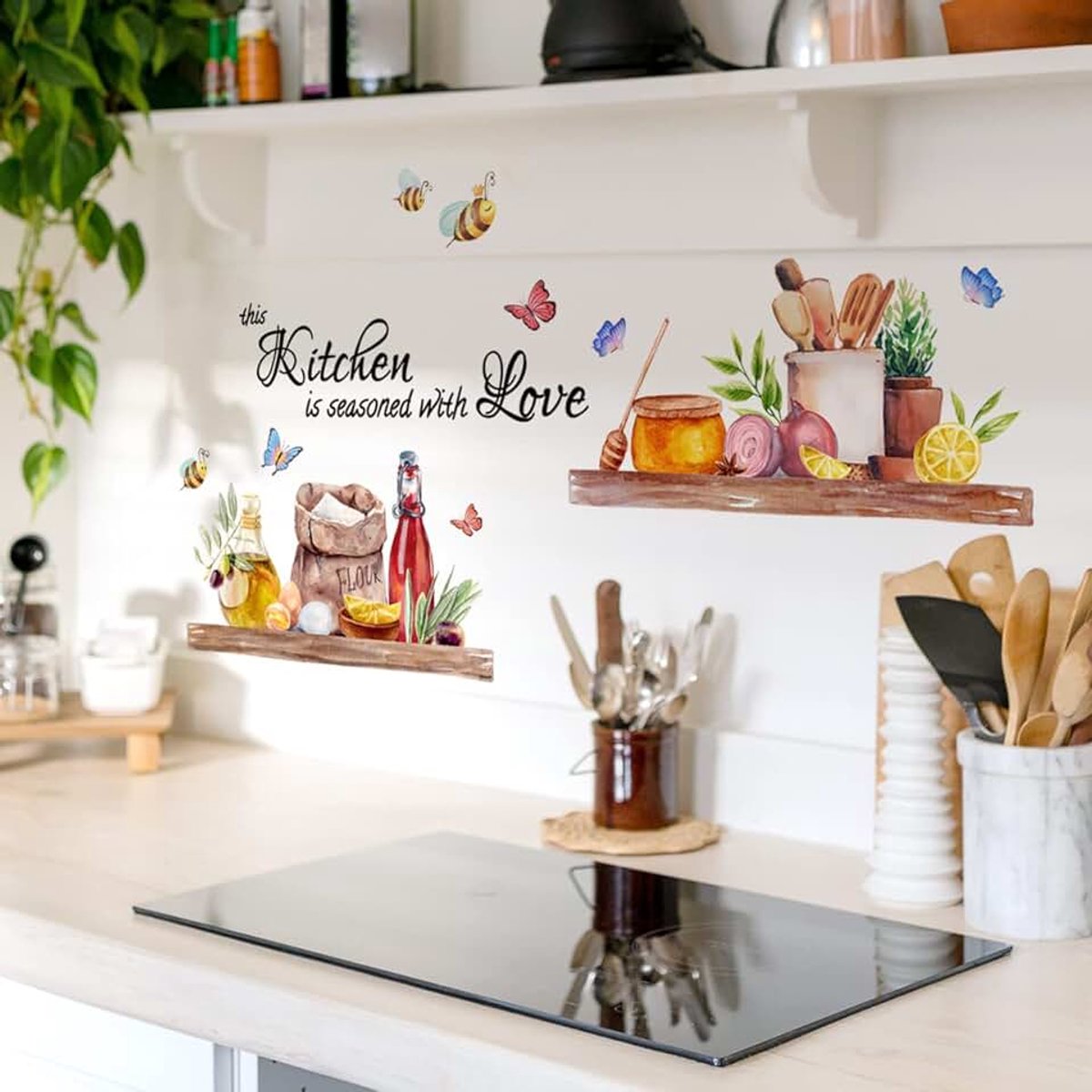 Keuken is het hart van het huis muursticker voedsel belettering citaten zeggen muurstickers inspirerende keuken eetkamer restaurant muur decor