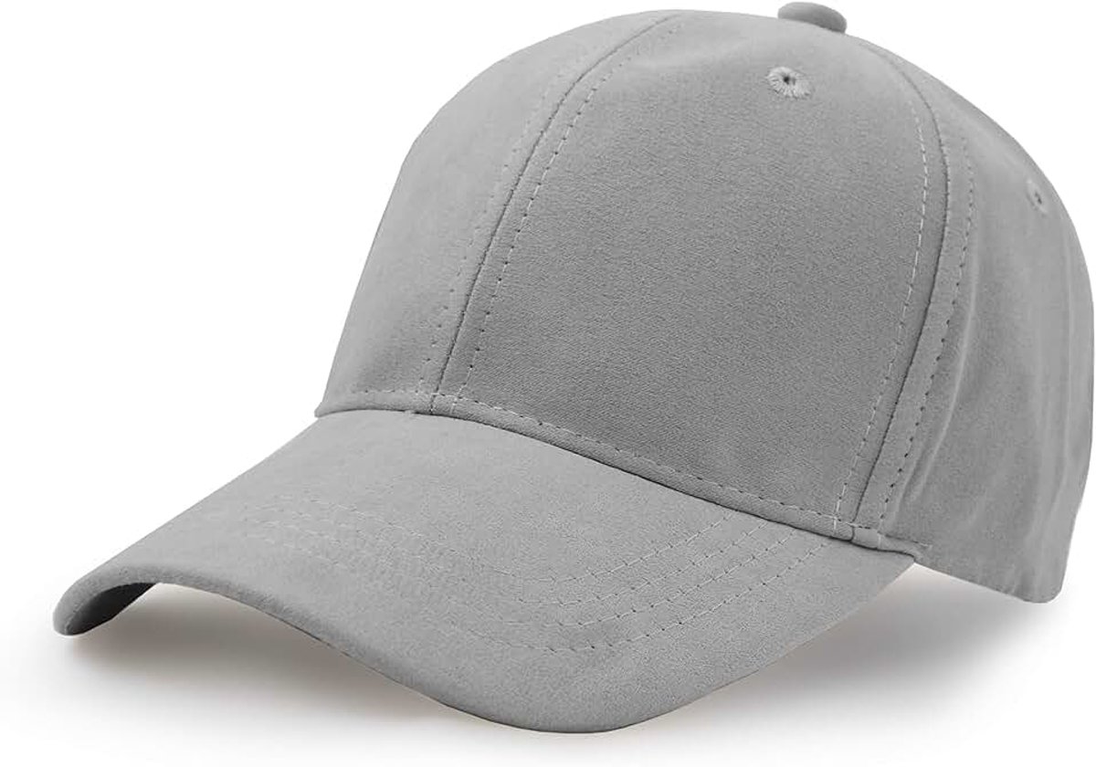Baseballpet, unisex imitatie suède leren verstelbare effen baseballpet