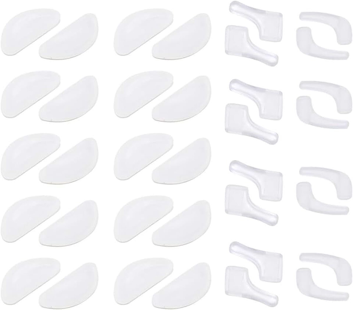 20 x antislip neuspads voor brillen van siliconen en 20 stuks brillenhouders, antislip neusbruggen, comfortabel voor lucht, neusbrug, stickers voor brillen, van siliconen, voor brillen
