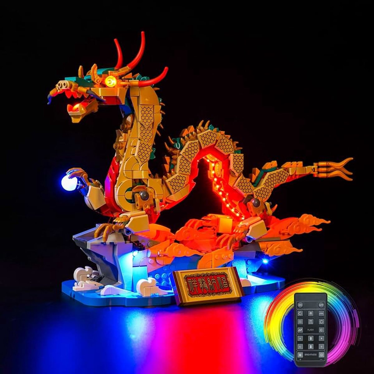 Lichtset voor Lego Auspicious Dragon 80112 (niet Lego), Led-verlichtingsset, Creatief Speelgoed