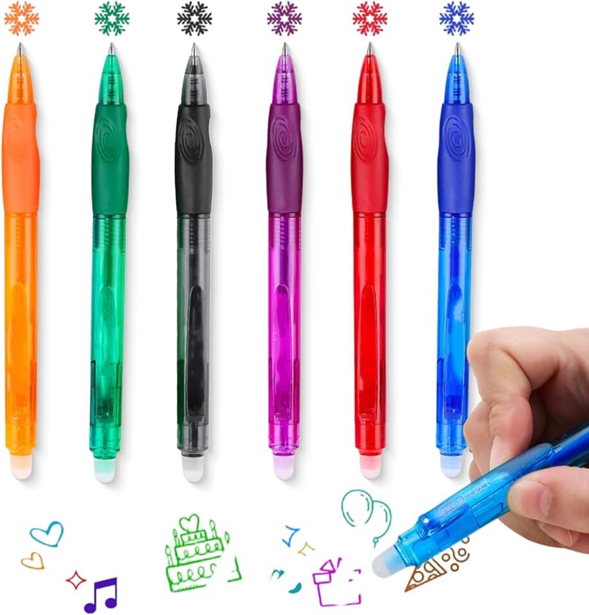 6 stuks uitwisbare gelbalpen, uitwisbare gelpen, Friction voor schoolartikelen, kantoorbenodigdheden voor studenten