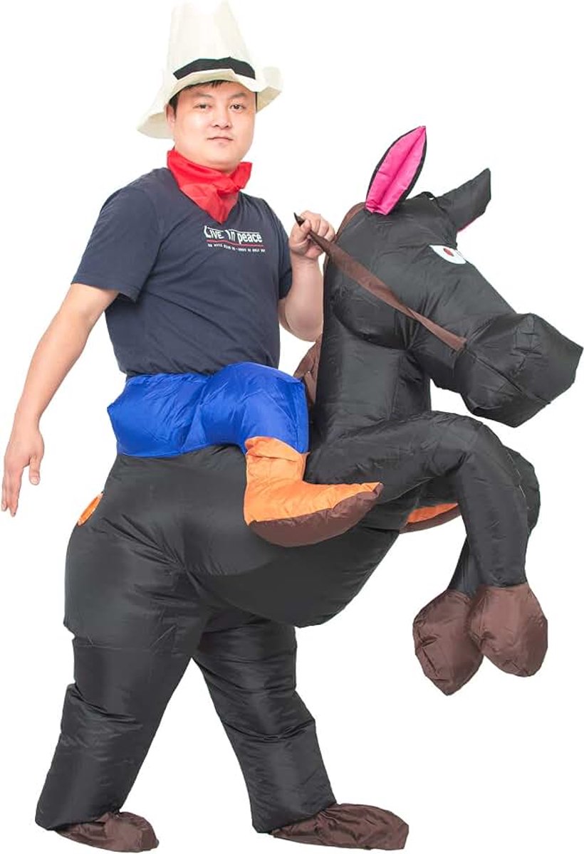 Cowboy Kostuum Pak Volwassen Westerse Ruiter Kostuum voor Mannen Vrouwen Halloween Party Suit (Zwart)