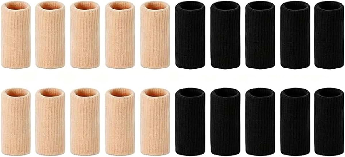 20 stuks vingerbescherming, vingerbandage, elastische vingerhoes, teenbescherming, siliconen vingerbeschermers voor sport, basketbal, volleybal, pijnverlichting, ademende duimbandages