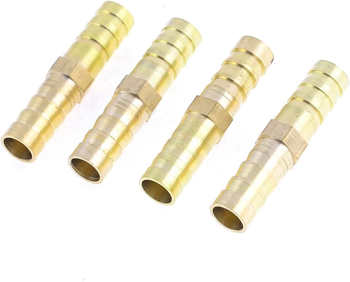 Sourcingmap 4 Stks Air Gas 9mm Diameter Messing Rechte Slang Connector Joiner