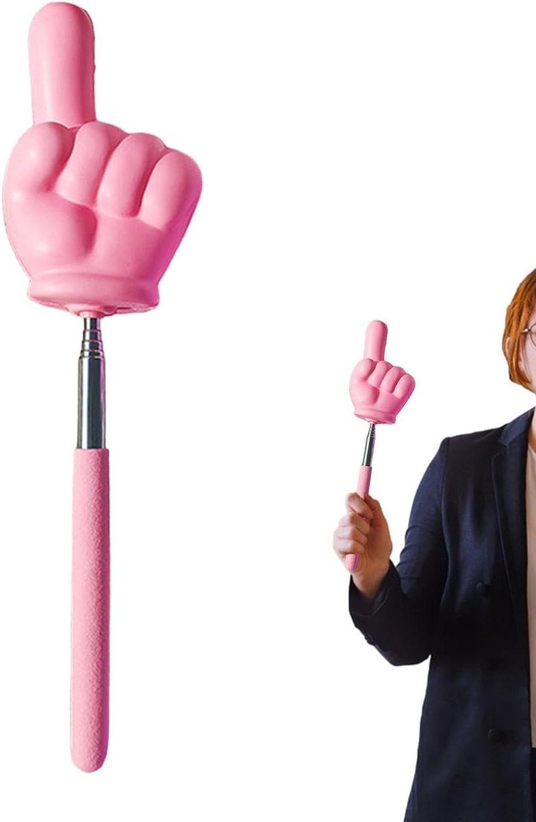 Uitschuifbare Wijzer Vinger - Docenten Pointer Stick - Klas Presentaties - Langzame Rebound Demping - 26 cm - Willekeurig