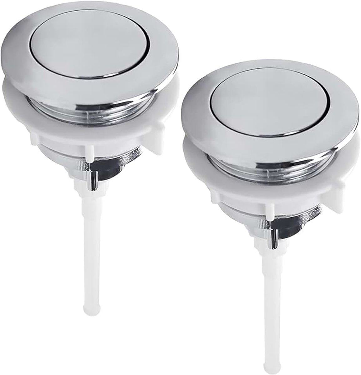 2 stuks eenpolige bovenste knop, dubbele toiletspoelknop, toilettopknop, toilettank-accessoires, handdrukschakelaar (38 mm)