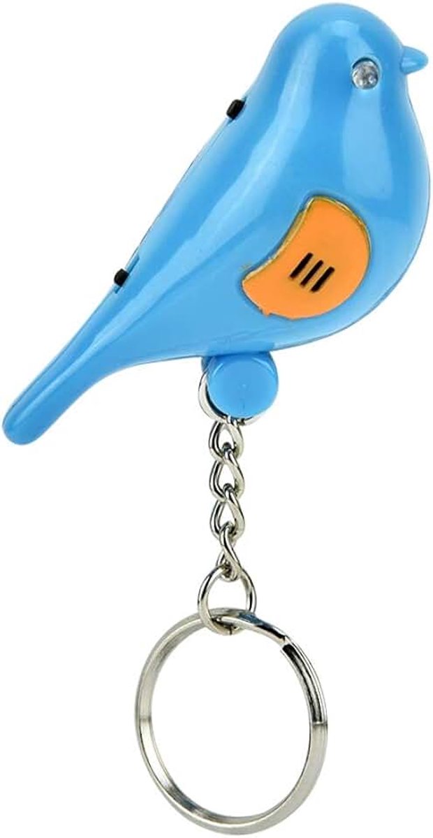 Vogel LED fluitje sleutelzoeker intelligente spraakbesturing sleutelhanger (blauw)