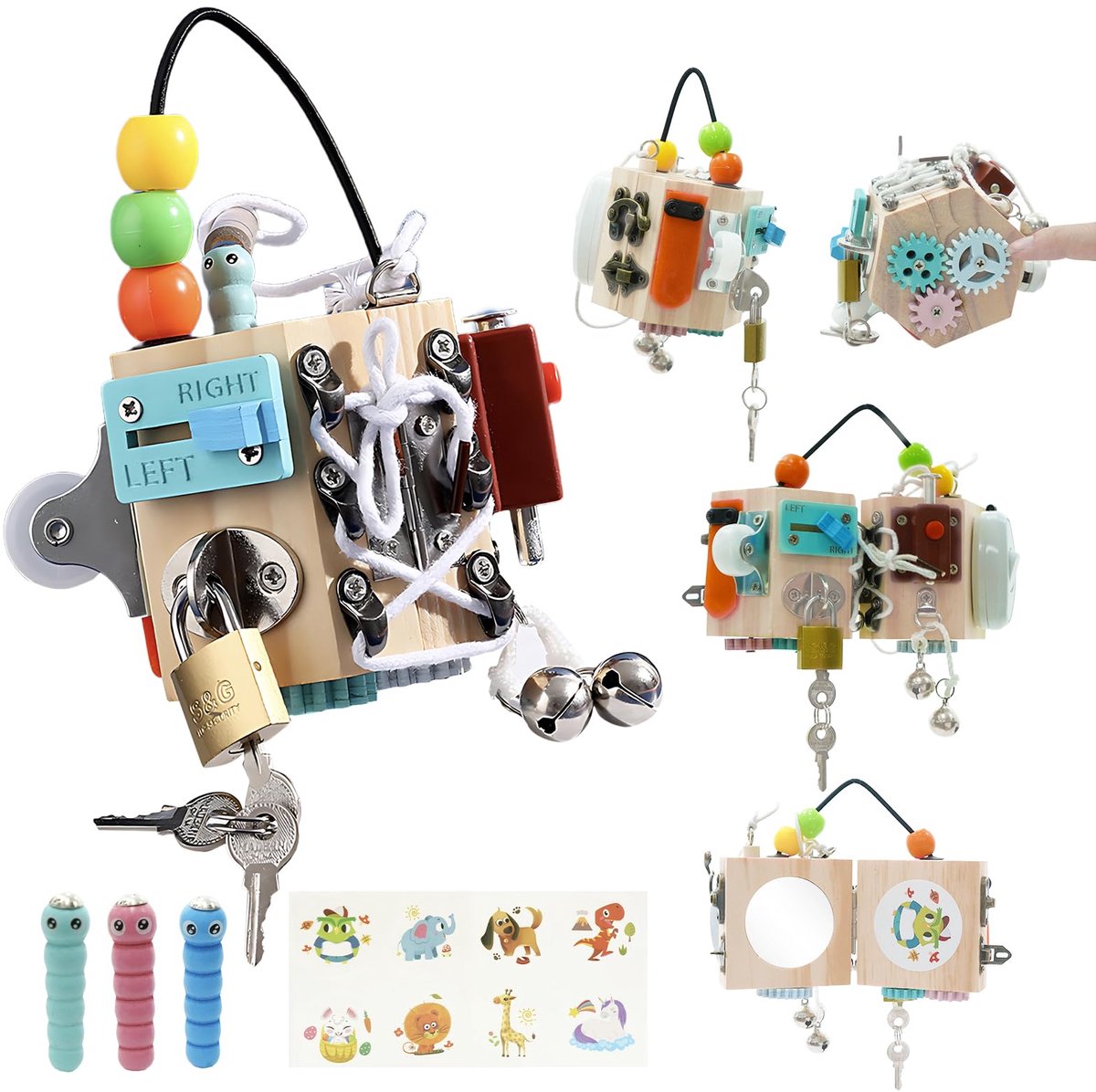 15-In-1 Fidget Spinner-Kubus, Activiteitenkubus, Kubus Voor Motorische Vaardigheden, Montessori-Leerspeelgoed