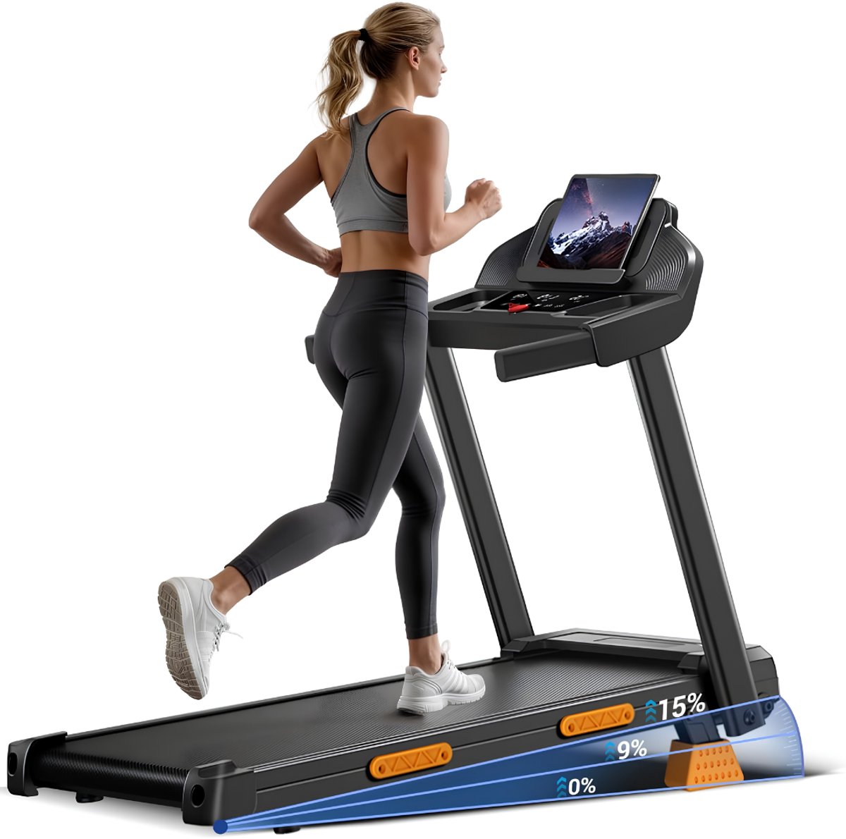 LNMsolutions® Loopband - Loopband Inklapbaar - Walking Pad - Zwart - 113cm x 55cm x 100cm