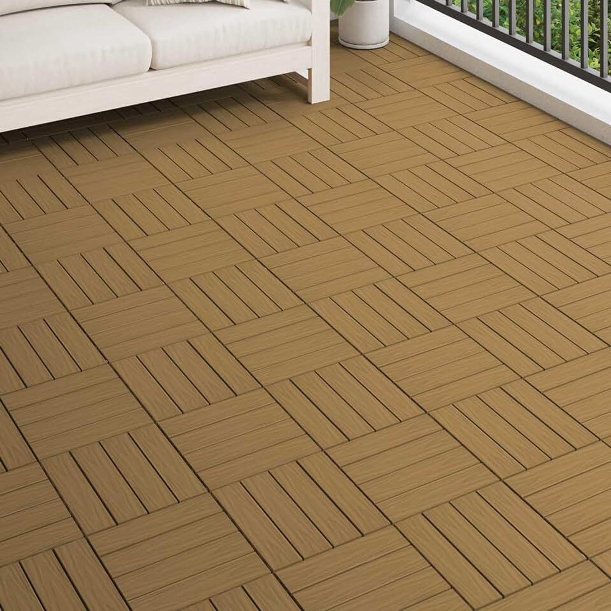 Terrastegels 3D-design teak 30x30cm WPC voor binnen en buiten Model42046682