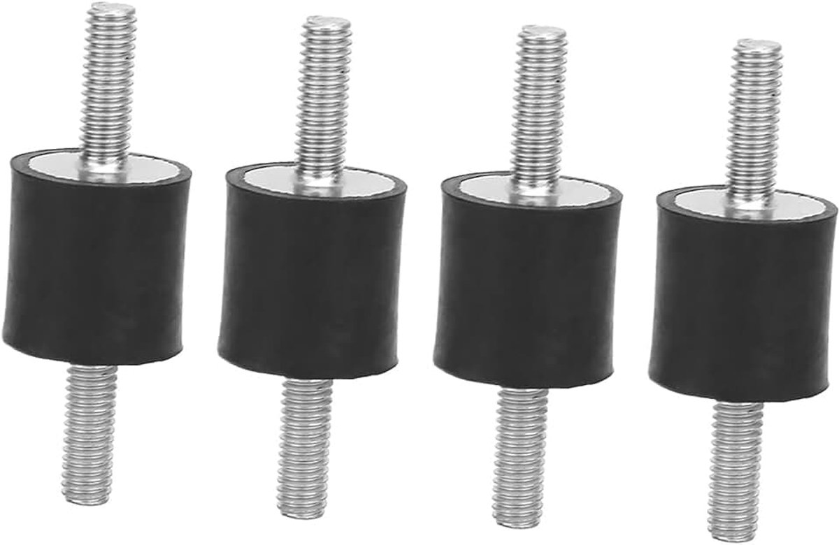 4 Stuks M6 Anti-vibratie-isolator, Rubberen Steunen Mannelijke Anti-vibratie Silentblock Auto-bootspoelen voor Luchtcompressoren, Dieselmotoren, Benzinemotoren, Waterpompen