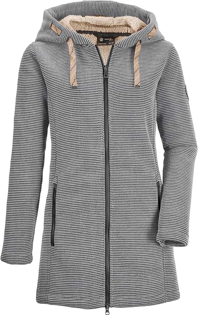 DX Gw 54 Wmn Kntflc Prk dames Casual gebreide fleeceparka/fleecejack met capuchon