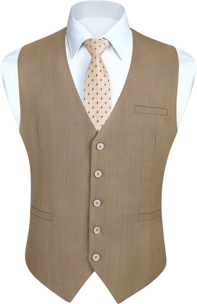 Gilets voor bruiloften, voor smoking, zakelijk pak, vest met zakken, effen kleur, maat XS-4XL