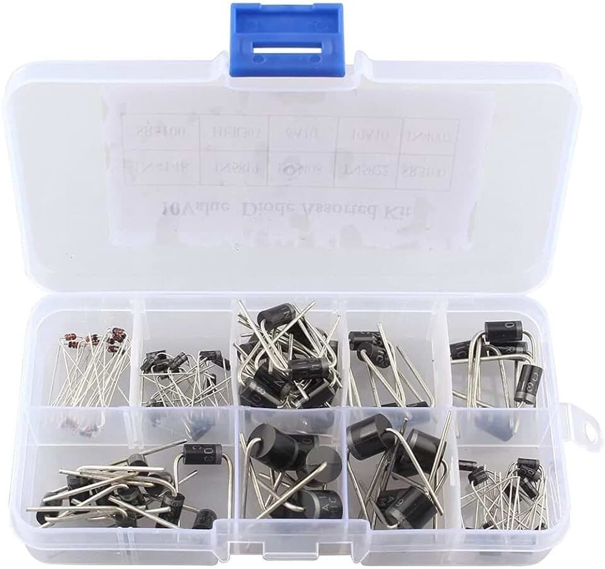 (gelijkrichters) Assortiment Kit, 1N4148 1N4007 1N5819 1N5408 1N5822 SR3100 SR5100 HER303 6A10 10A10.