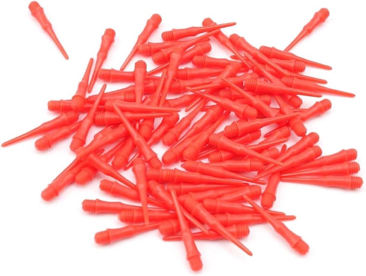 200 stuks softdartpunten, 27 mm soft dartpunten, 2BA witte dartpijlen, kunststof punt, punten voor professionele wedstrijden en hobby (rood