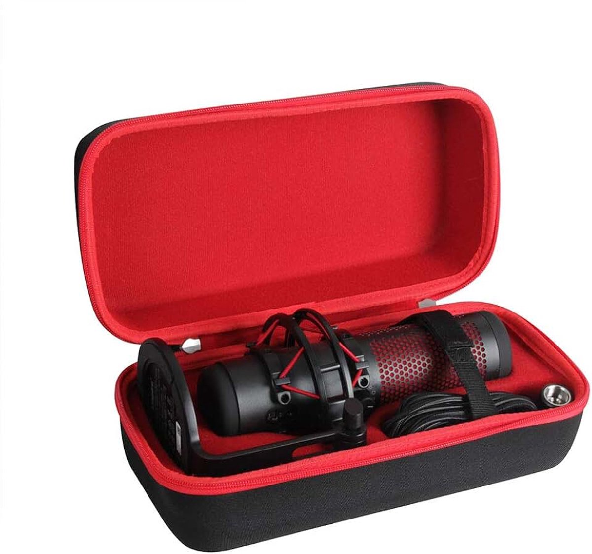 Hard Travel Case voor HyperX HX-MICQC-BK QuadCast – Standalone Microfoon (Zwart+Binnenrood)