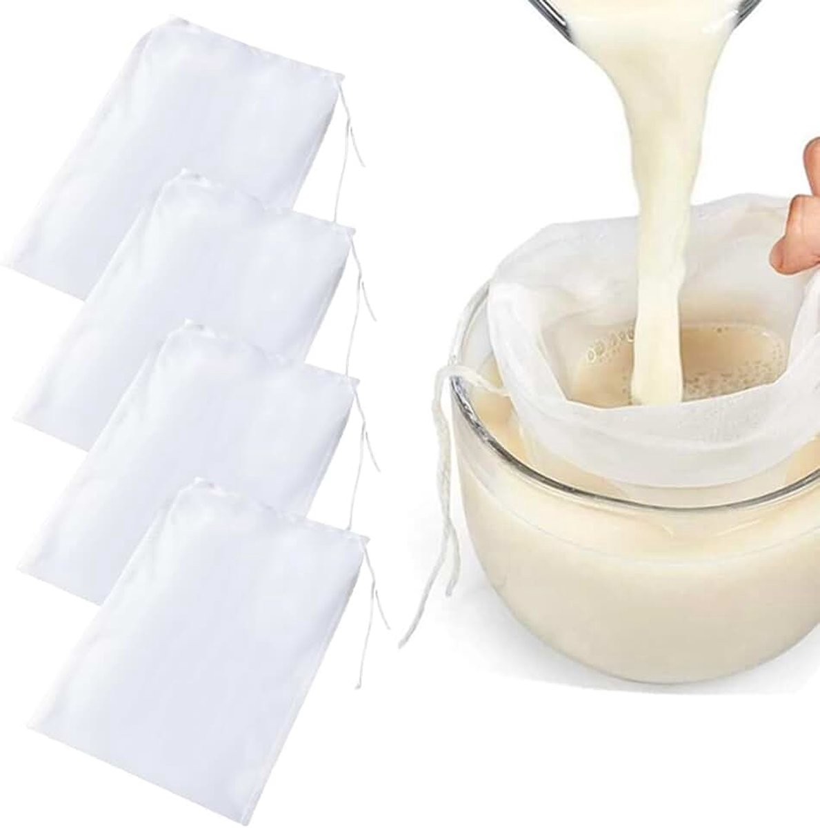 Herbruikbaar Kaasdoek, 4 stuks Passeerdoeken, kaasdoek, wasbare gaasdoek