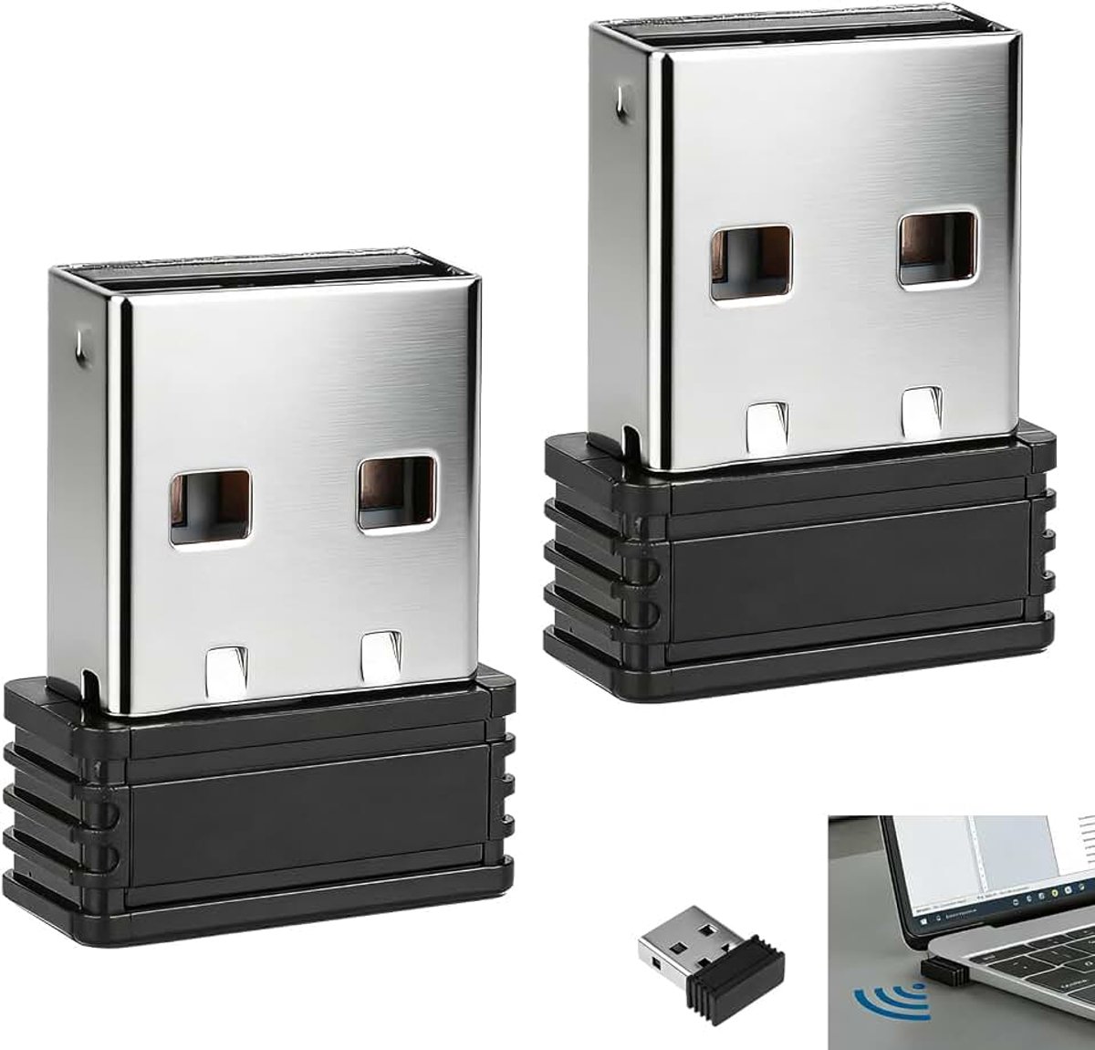 USB, Mouse Jiggler detecteerbare muissimulator, automatische beweging, anti-slaapfunctie, voorkomt slaapmodus en schermbesparing, plug & play zonder software, mini-dongle zwart