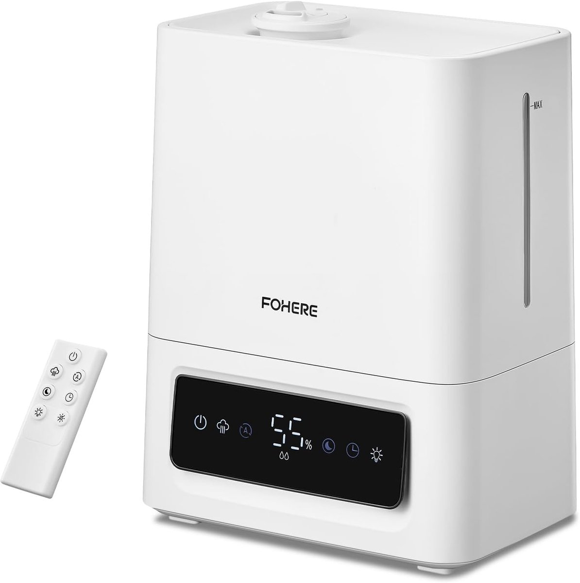 Luchtbevochtiger 6L – Ultrasoon, 60 Uur Gebruik, 28 dB Stil, Vochtigheidssensor, Aromadiffuser, Timer