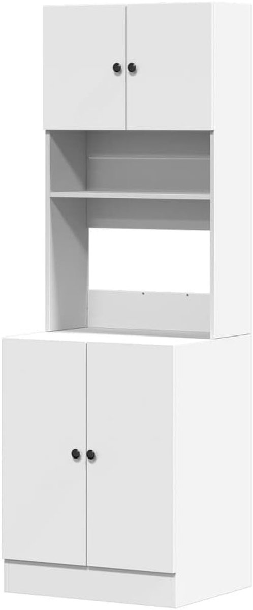 Keukenkast - Opbergkast - Keuken Organiseren - Vochtbestendig Materiaal - 60x50x180 cm - Wit