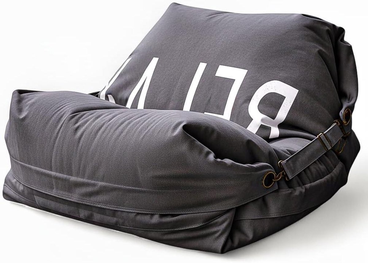 Zitzak XXL - Loungestoel Vloerkussen - Stijlvol Ontspannen - 5 Gebruiksposities - 180 x 140 cm - Grijs