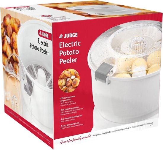 Aardappelschilmachine - Keukengadget - Eenvoudig schillen - Volledig automatisch - 28 x 28 x 29 cm - Wit — afbeelding 4