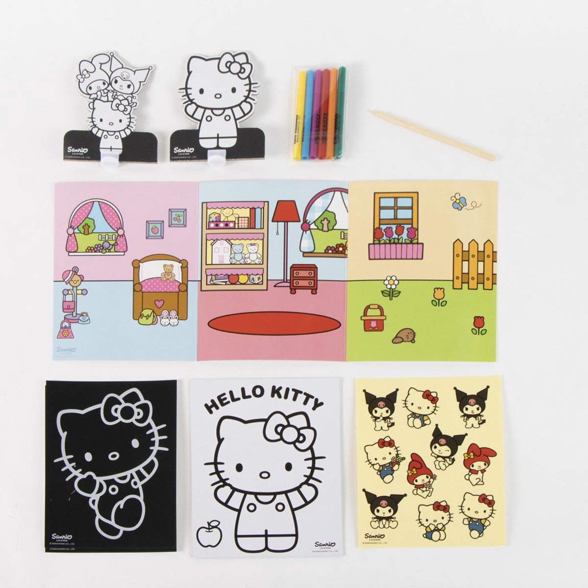 Hello Kitty & Friends Creatieve Knutselset – Kleurplaten, Krastekeningen en Stickers in Draagkoffer — cadeau in Spellen & Speelgoed - foto 2