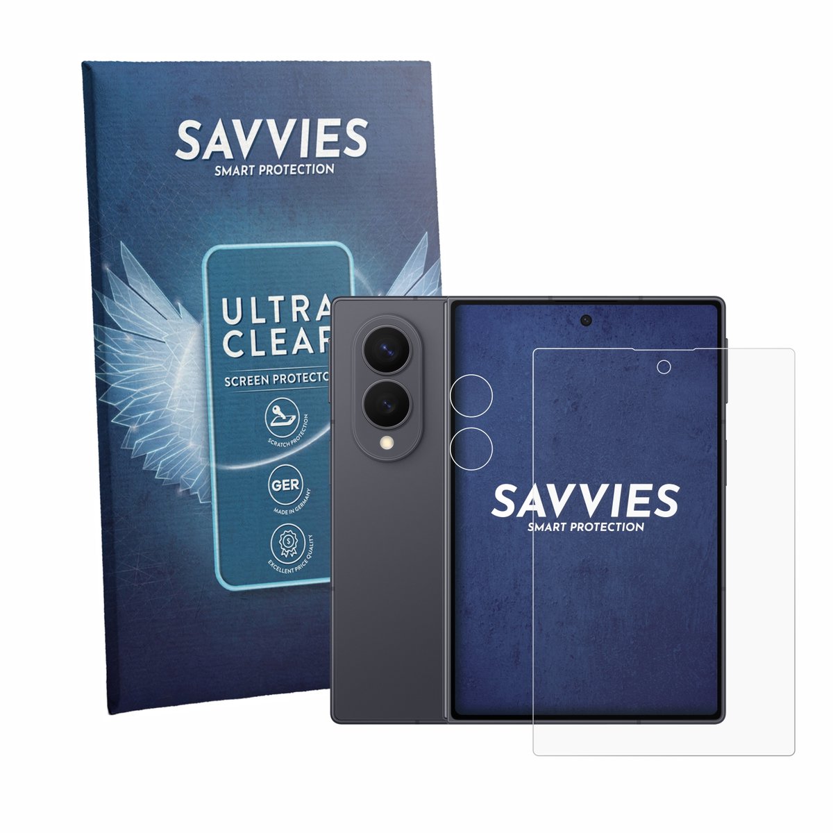 Savvies - Screenprotector voor Samsung Galaxy Z Fold 8 (Voor+Camera) - Folie Beschermfolie transparant 18 Stuks