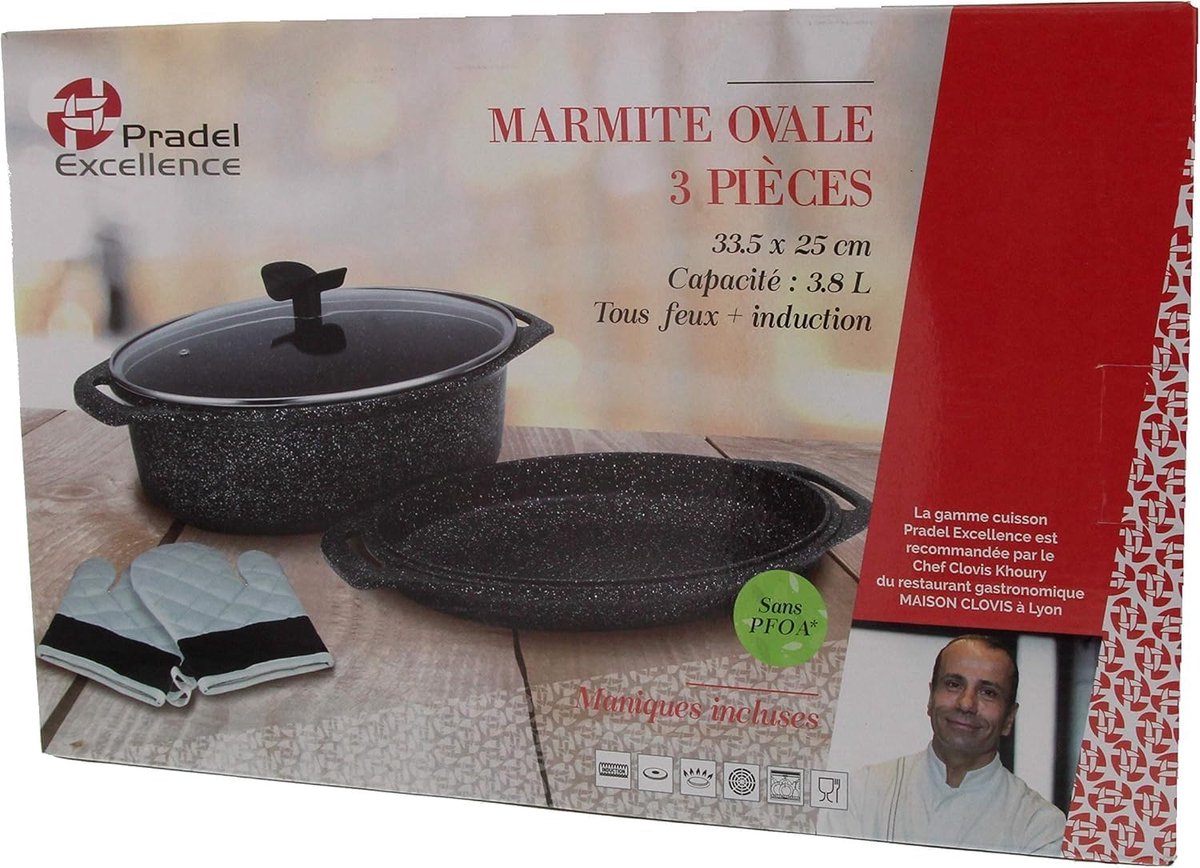 Slowcooker Aluminium - Gietijzeren pan - Langzaam Garen - Inductie Geschikt - 24 cm - Zwart – foto 5