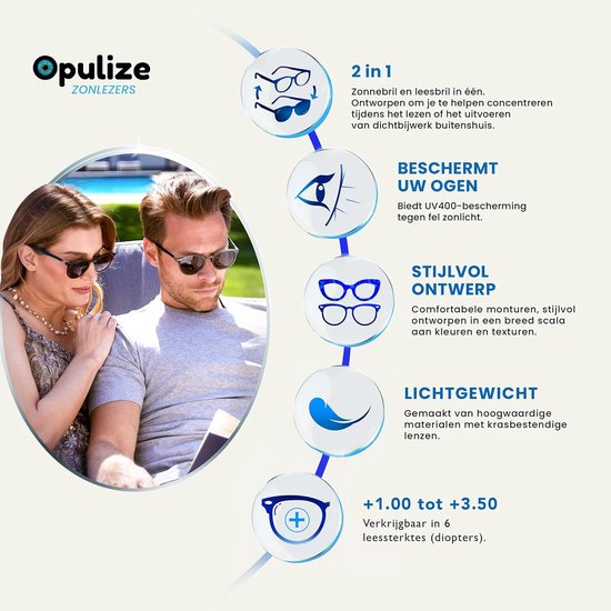Zonneleesbril - Leesbril Dames Heren - Lezen Buiten - UV400 Bescherming - +2.00 Sterkte - Bruin Schildpad — afbeelding 5