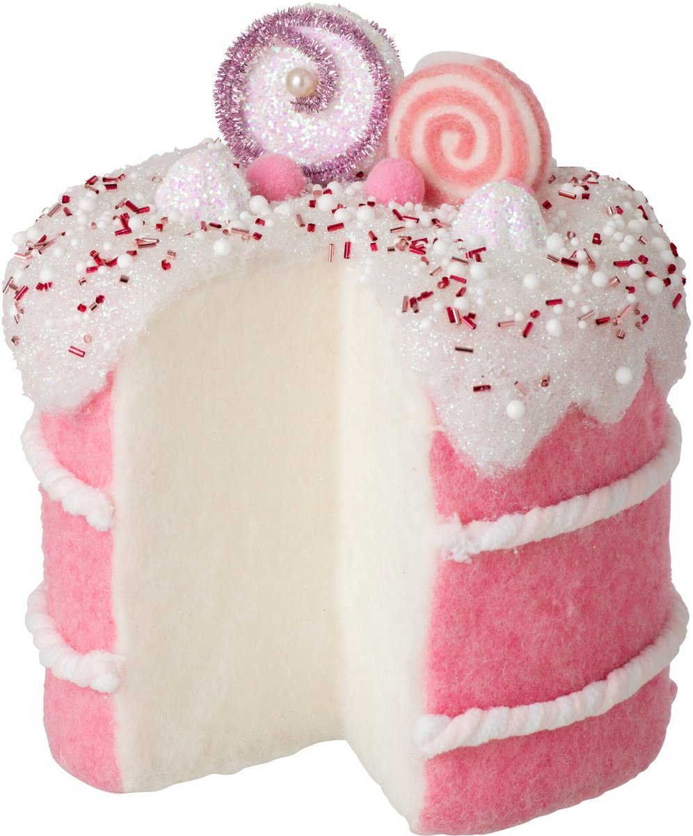 J-Line Taart - wol - roze/wit - large