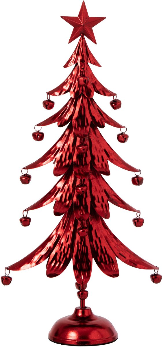J-Line Kerstboom - ijzer - rood - small