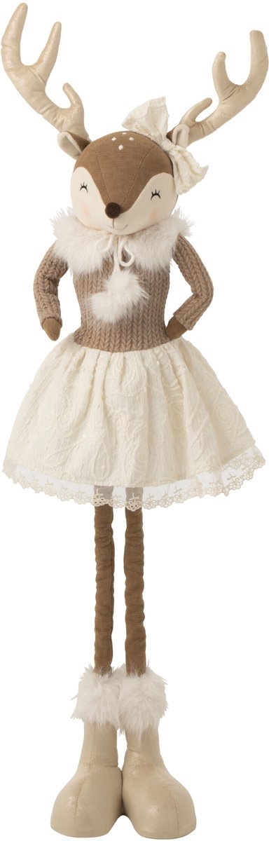 J-Line Telescopische eland en vrouw - polyester - beige - small