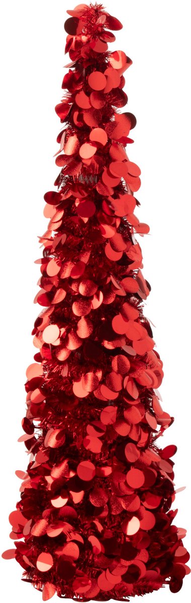 J-Line decoratie boom Sprankelend - polystyreen - rood - medium