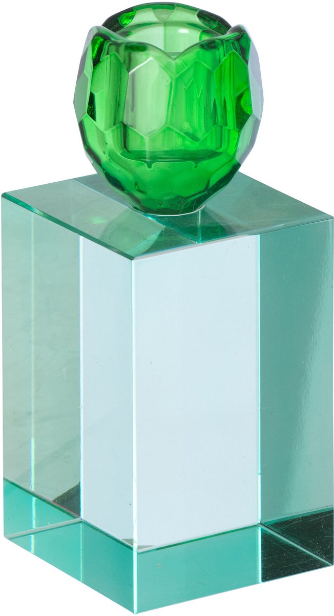 J-Line Rechthoekige kandelaar - glas - groen