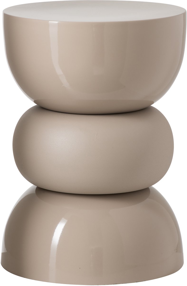 J-Line Glanzende en matte bijzettafel - ijzer - beige