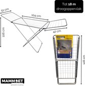 Mammoet Droogrek Flint met Vleugels - 18 m drooglengte - Inklapbaar - Zwart