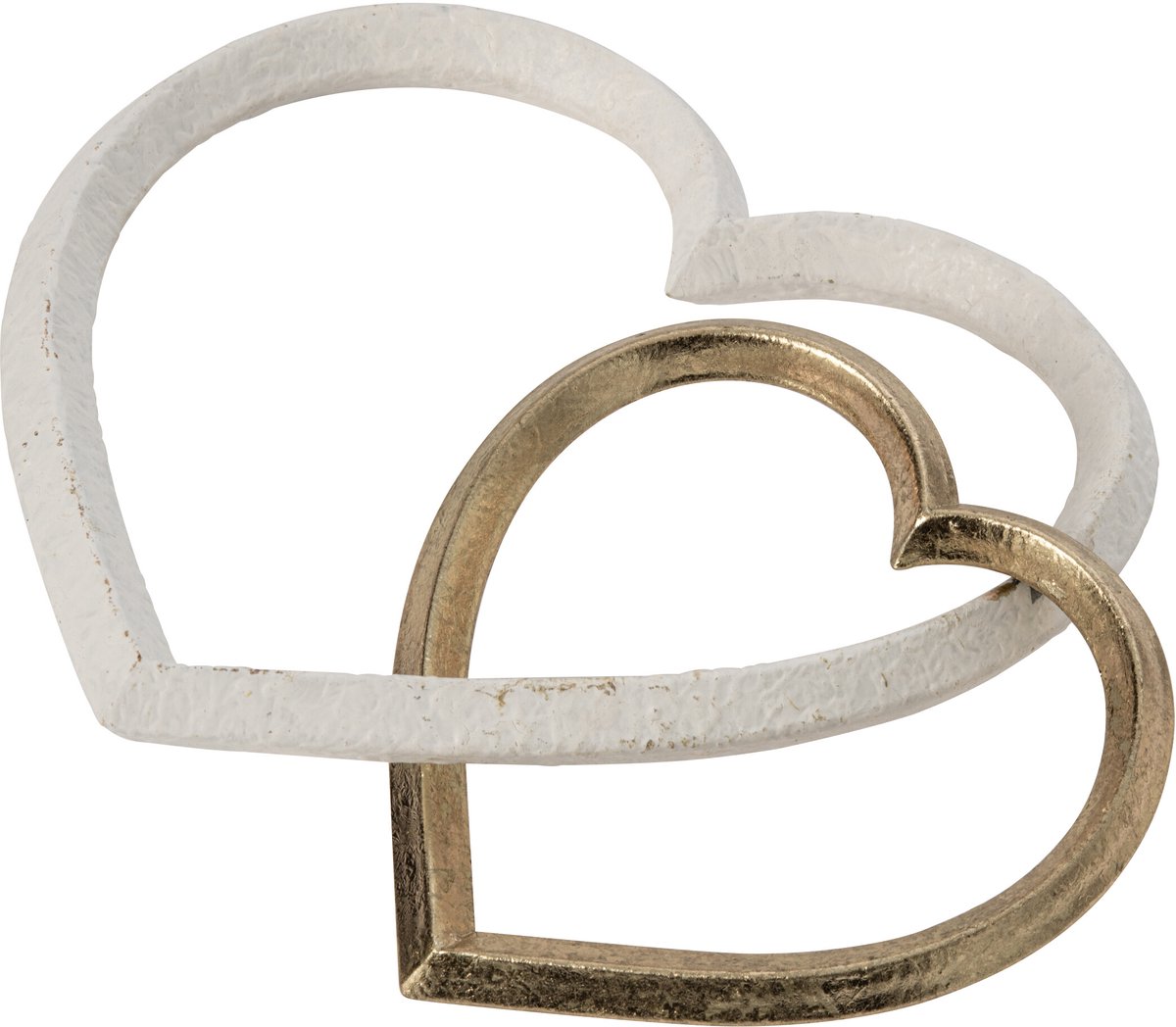 J-Line Hart - metaal - goud/wit