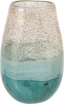 J-Line vase - verre - turquoise/doré - large