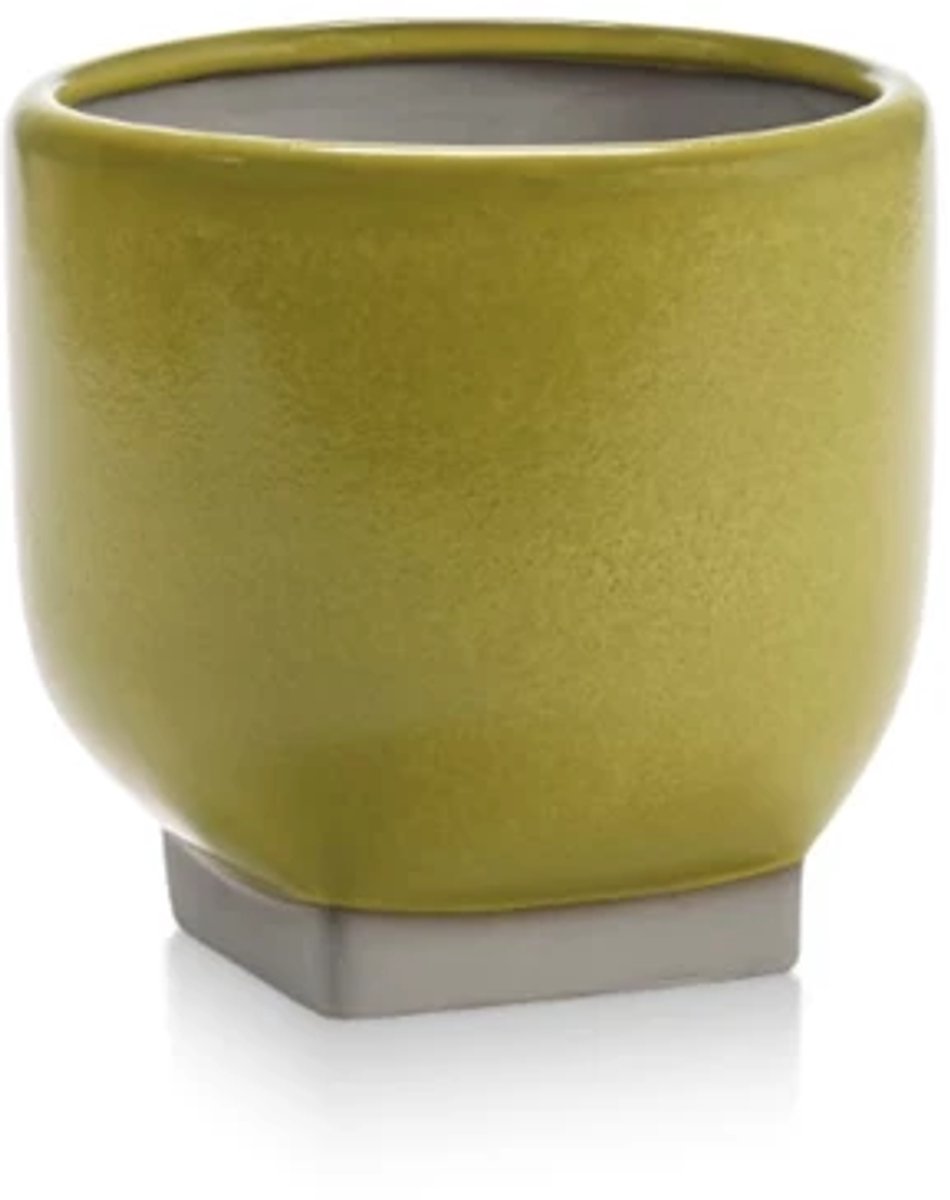 Serax Kris Van Assche Rosamar bloempot 02 D20.5cm H19.5cm geel / grijs