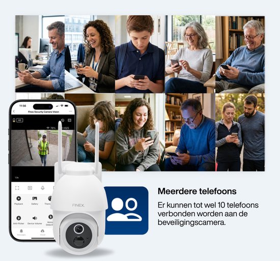 Finex™ Beveiligingscamera Vision op batterij - 4K Ultra HD - Beveiligingscamera met kleur nachtzicht - Buiten camera met nachtzicht - Beveiligingscamera buiten - Met wifi en app - Wit van Merkloos — afbeelding 4