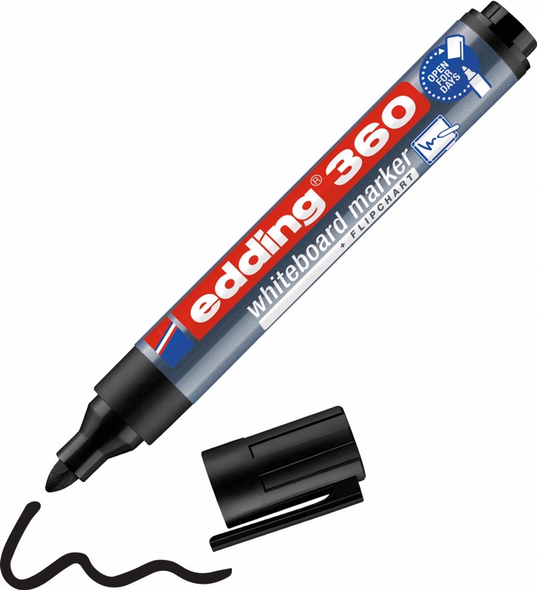 Edding Flipchart Marker Zwart 1,5-3mm - Droog Uitwisbaar