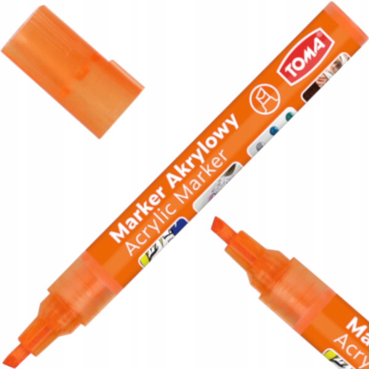 Toma TO-403 Acryl Marker met schuine punt, oranje