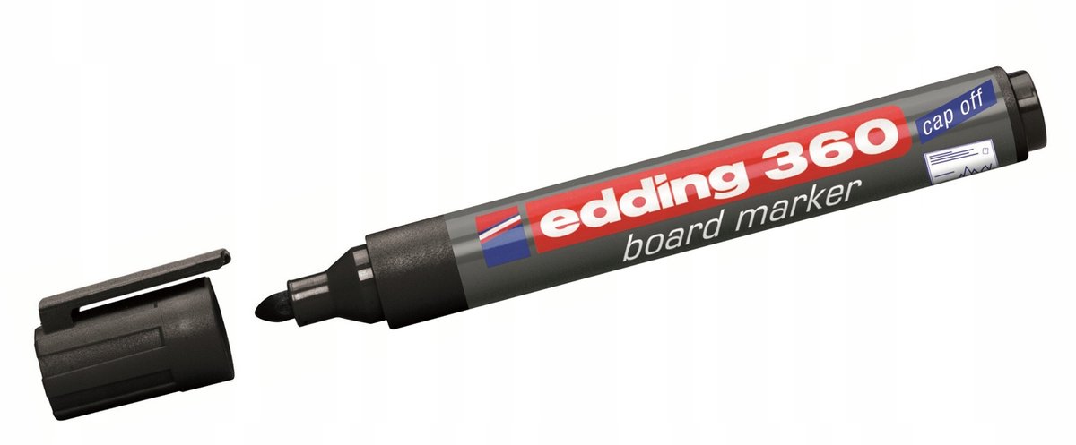 Edding Whiteboard Marker Zwart 1,5-3 mm - Sneldrogend en uitwisbaar