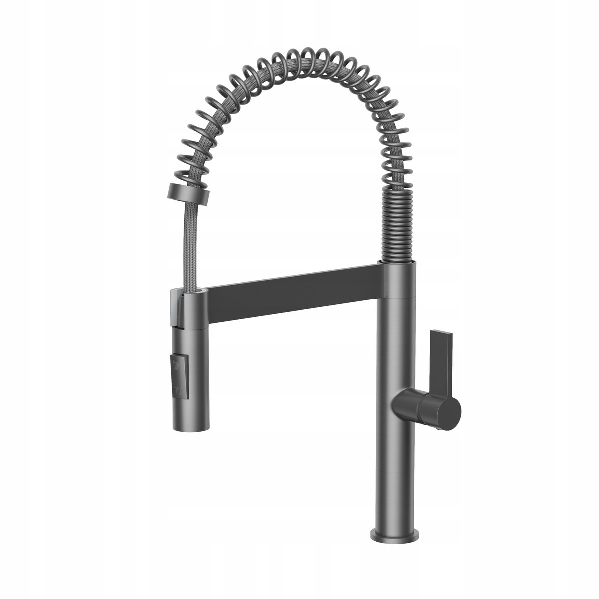 Keukenmengkraan Spiral New Gun Metal - Flexibele Uitloop