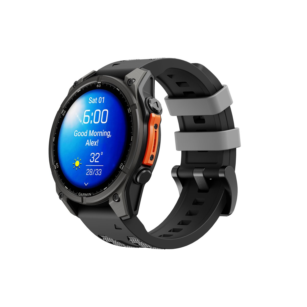Cubenest Premium sporthorlogeband 22 mm Zwart/Grijs - geschikt voor Garmin smartwatch