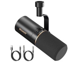 Dynamische Microfoon - USB XLR Microfoon - Podcasts Opnames - Cardioïde Geluidspatroon - 60Hz-17KHz - Zwart